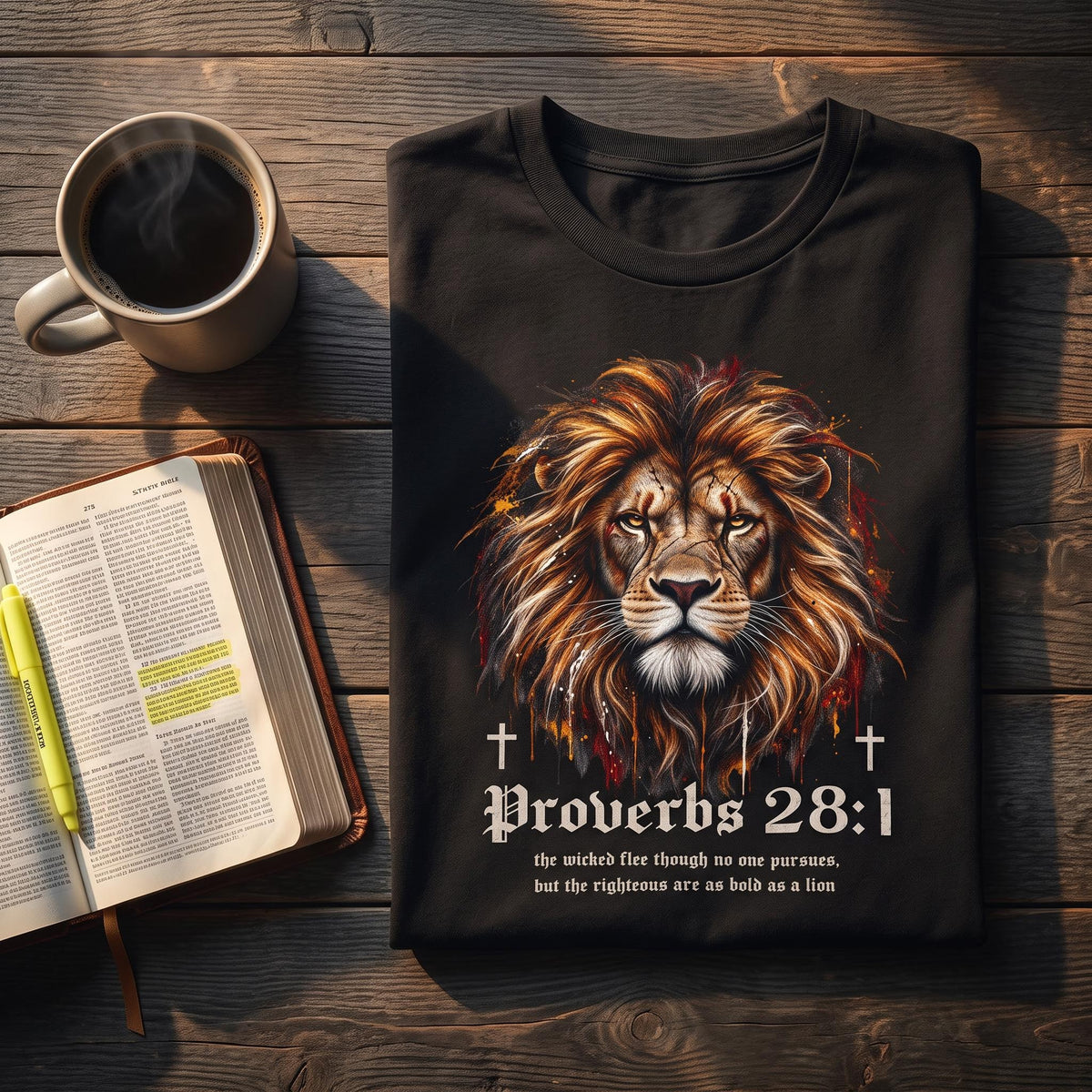 Lion of Judah - Joshua 1:9 Men's Premium Tee