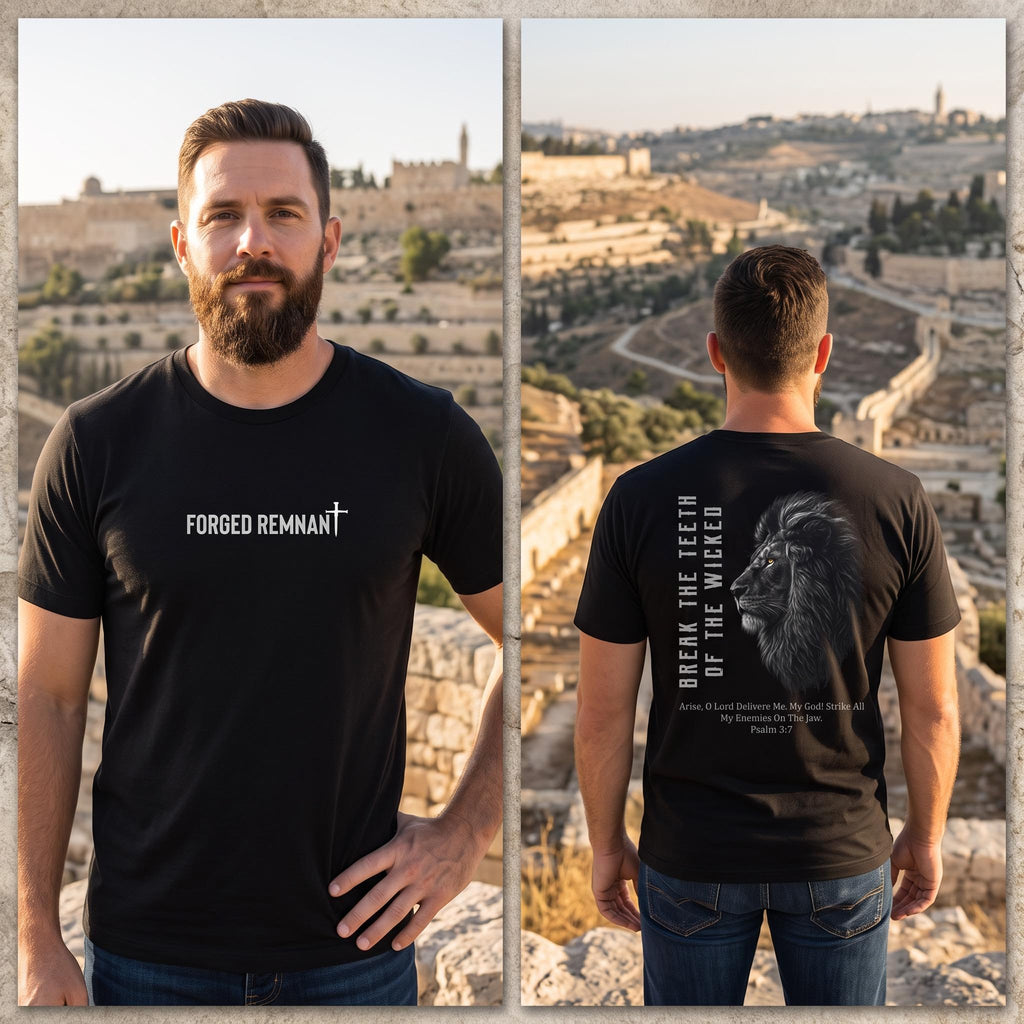Break The Teeth of The Wicked — Psalm 3:7 Front & Back T-Shirt